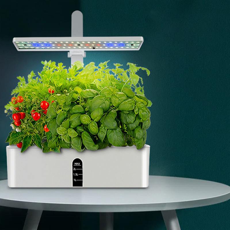 15W 스마트 식물 성장 램프 실내 온실에 대 한 설정 전체 스펙트럼 2L 물 탱크 수경 재배 야채 꽃 도구
